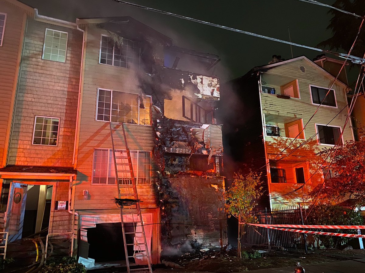 8800 block of Nesbit Ave N.: crew put water on the fire and are searching both apartment buildings