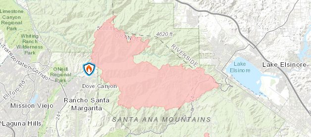 The updated AirportFire perimeter map as of 9:30 a.m. Wednesday