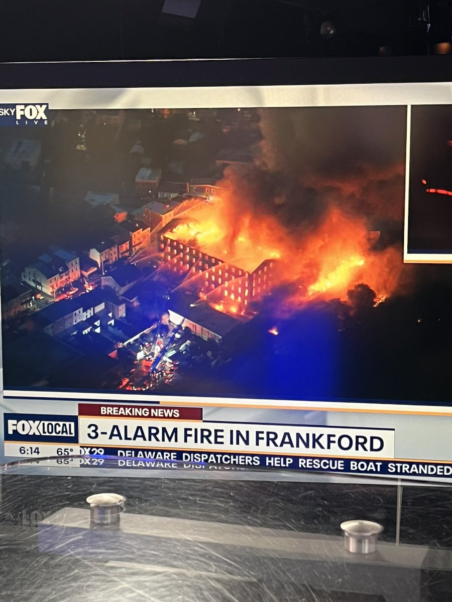 3 alarm fire in the Frankford section of Philadelphia, on Adams avenue