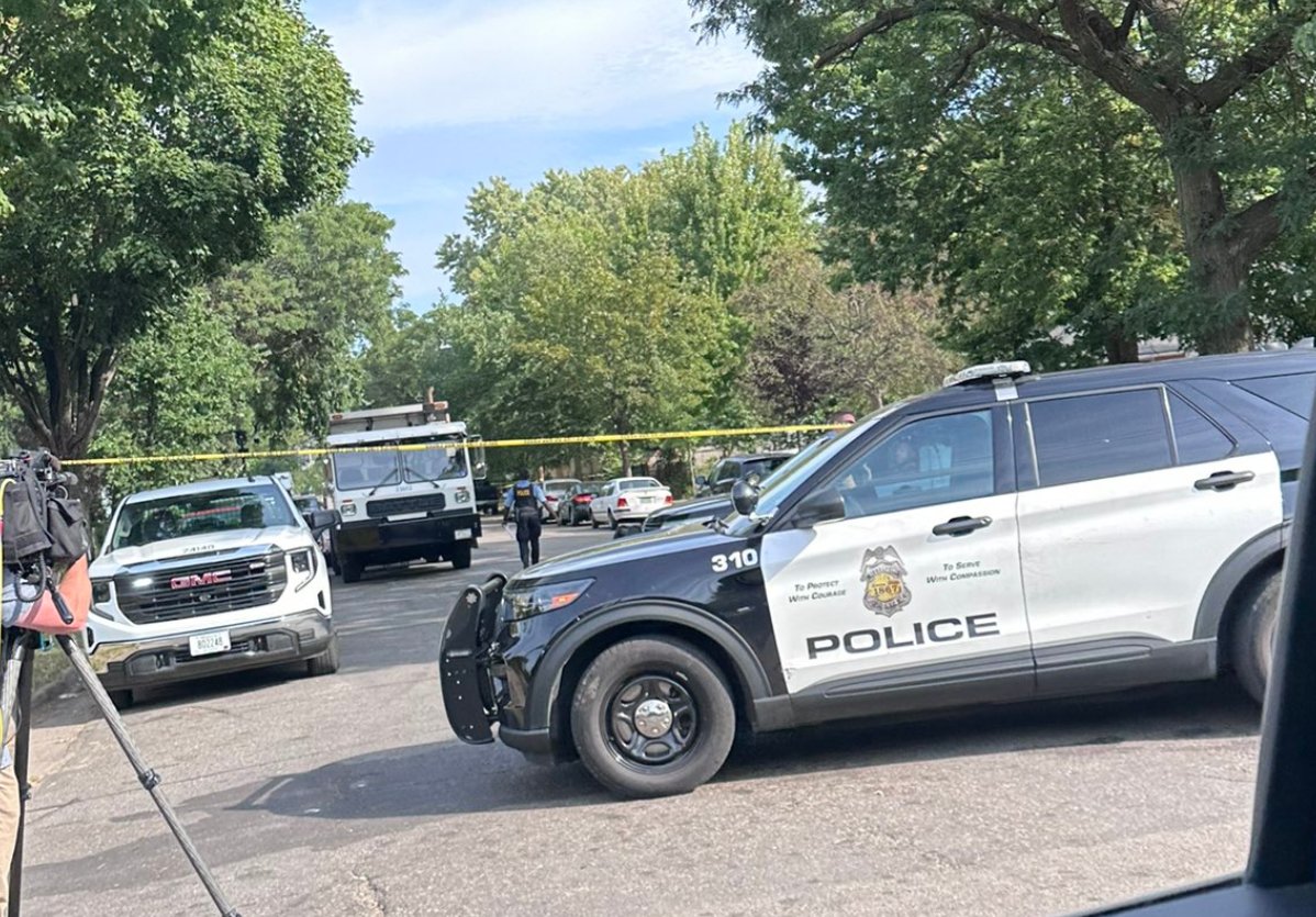 Scene of the double shooting at a south Minneapolis encampment this morning, where one died