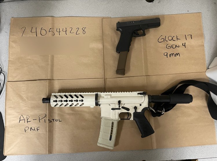 Call of shots fired on Mission near Foote leads to predawn raid weeks later of illegal gambling den, per @SFPD @SFPDIngleside, seizing gambling machines, cash & 2 loaded guns, Glock 17 &amp; AR pistol. Several detained, one arrested for being felon with gun