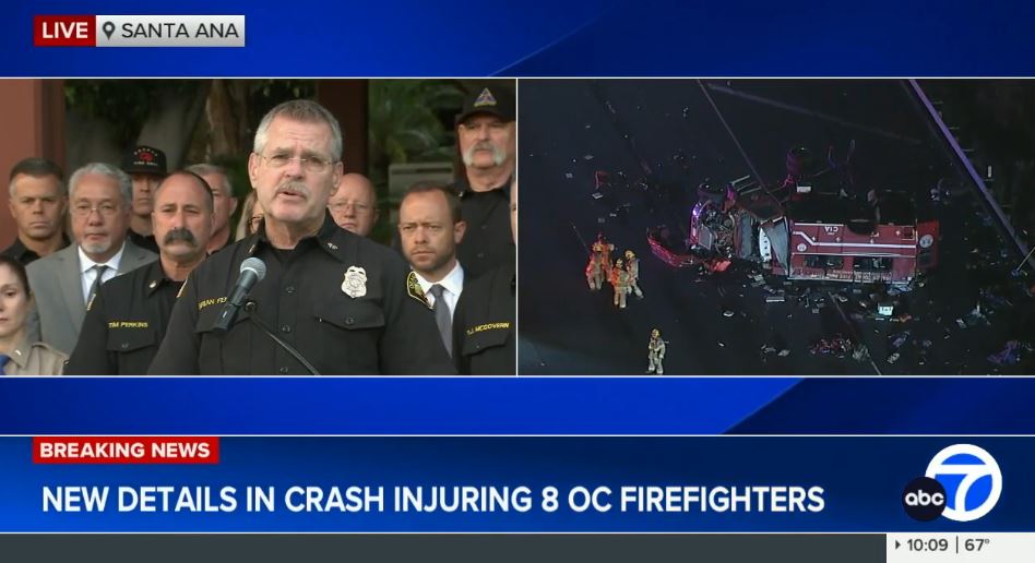 6 firefighters remain hospitalized in conditions ranging from stable to critical, OCFA Chief Brian Fennessy says