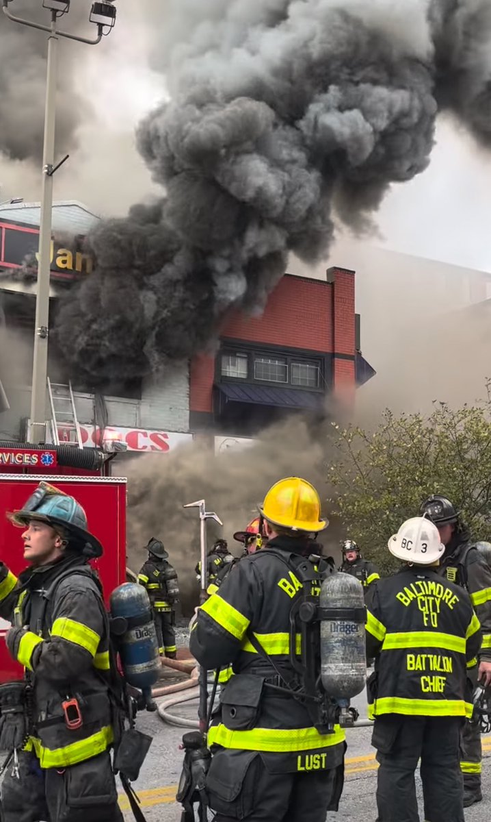 A @BaltimoreFire 5 alarm fire brings more than 50 pieces of equipment and more than 150 personnel.A regional request to help fill empty stations has been made