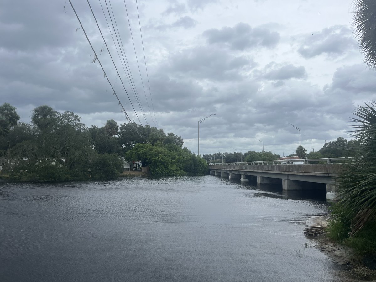 Water levels at Bull Frog Creek are rising as Hurricane Helene begins to impact Hillsborough County.