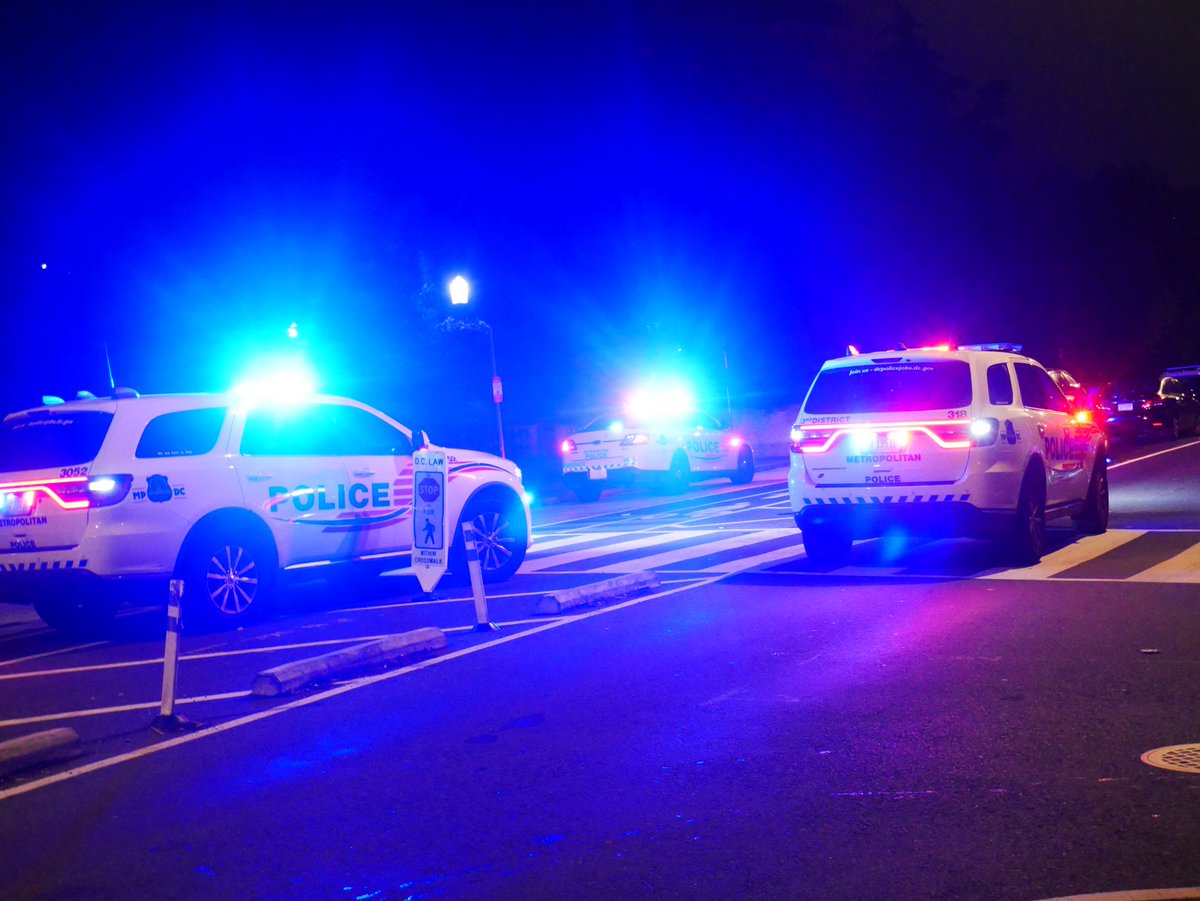 Meridian Hill Park, 2400 block of 15th Street NW in ColumbiaHeightsDC— the driver was briefly trapped but was extricated & taken to a hospital. Looks like police are still looking for a passenger or a gun