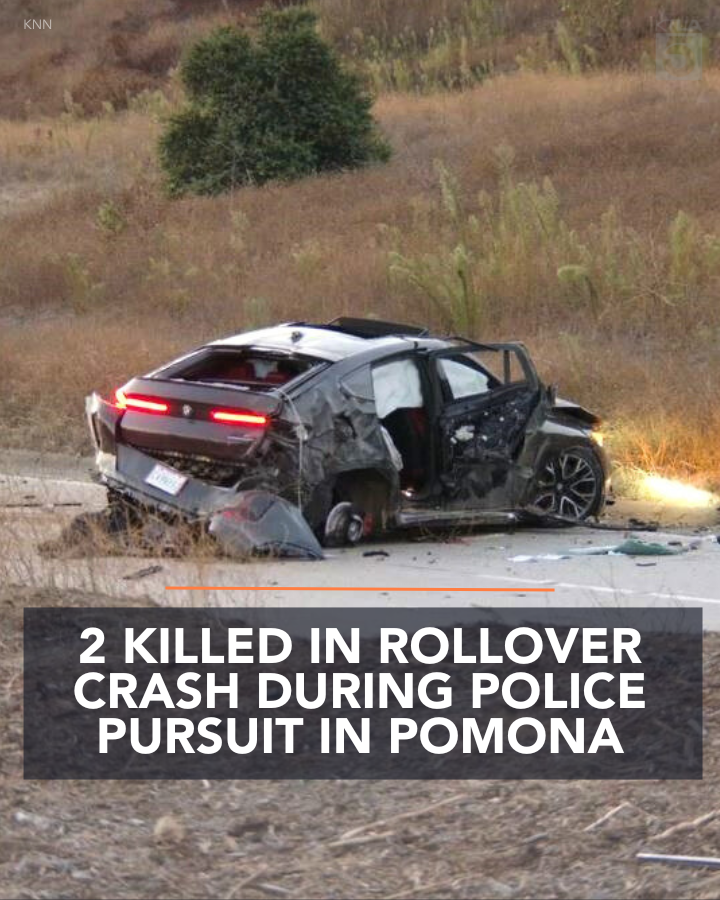 Two people were killed in a rollover crash during a police pursuit in Pomona