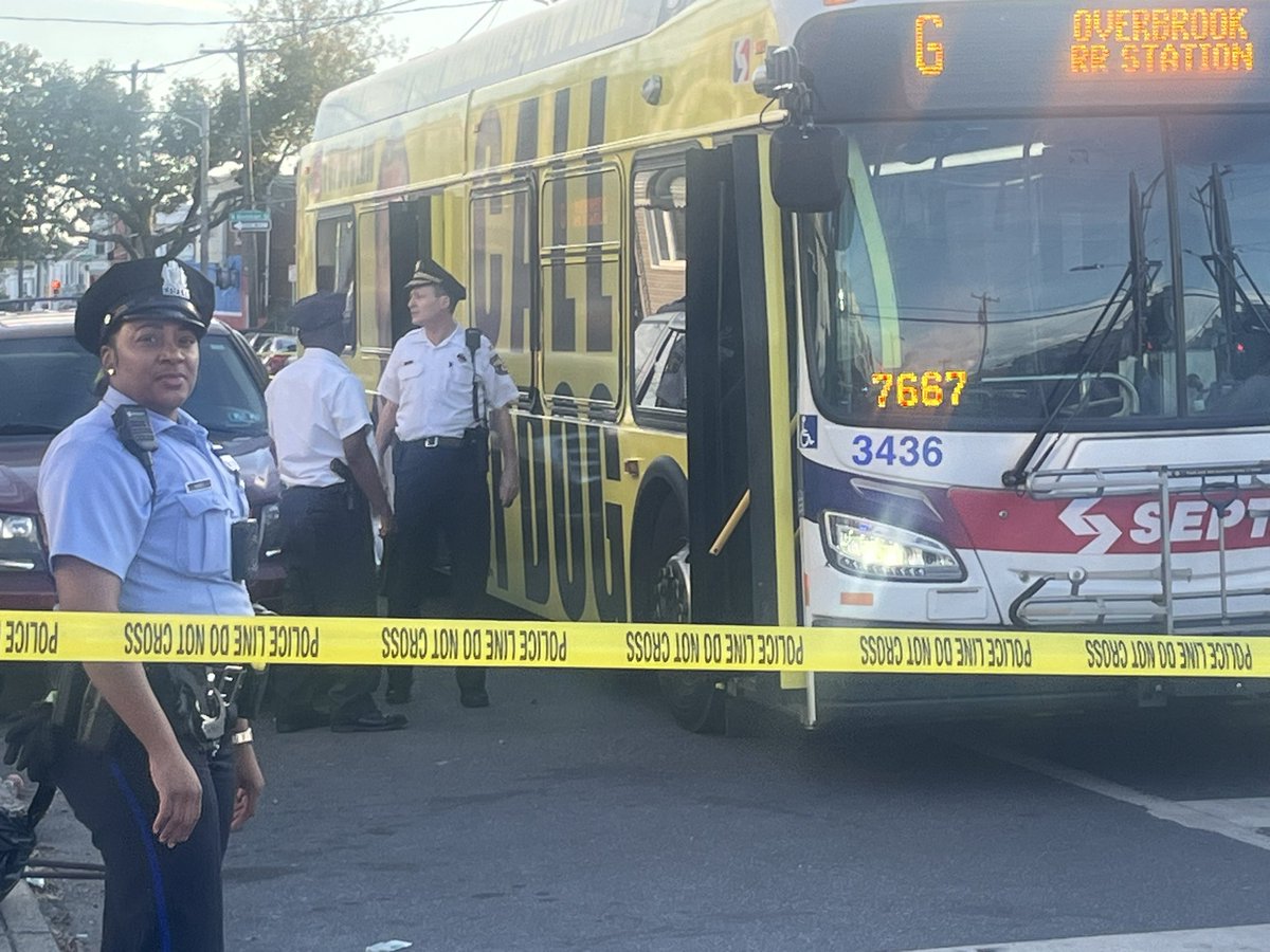 Bullet holes in @SEPTA bus windows for second time in 5 days.   This  is scene in West Philly, @PhillyPolice on scene at 57th & Larchwood Ave. where three women ridding on the bus were shot.