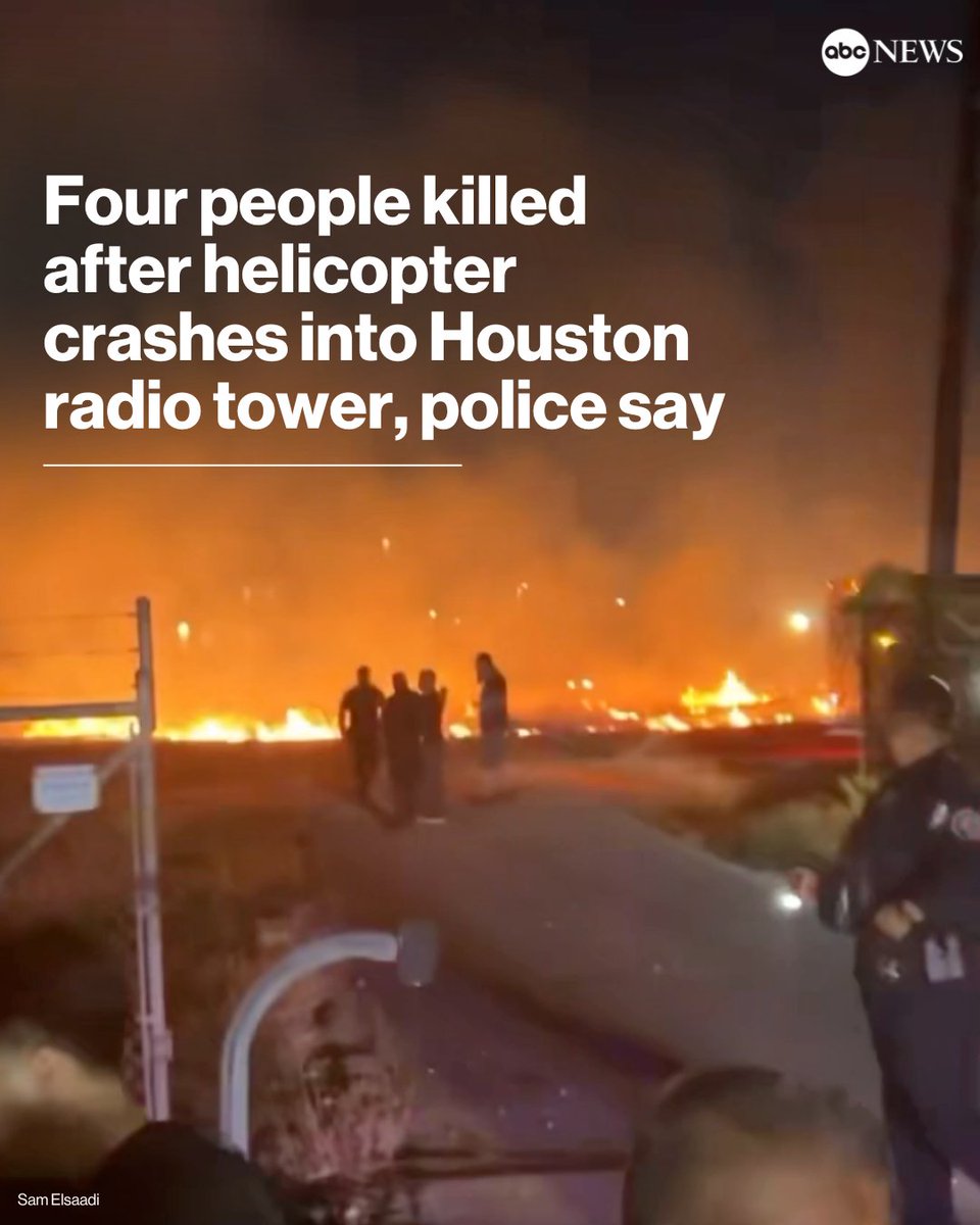 Four people, including a child, were killed Sunday night when a helicopter struck a radio tower in Houston, according to police. No one on the ground was injured