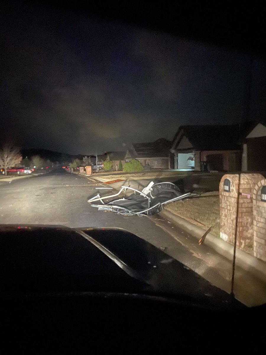 More storm damage pictures from Prairie Grove tonight… This was a dangerous supercell. There was a tornado warning when the storm passed through. Images from Kodi Murphree and Emily Wester. Hope everyone is safe