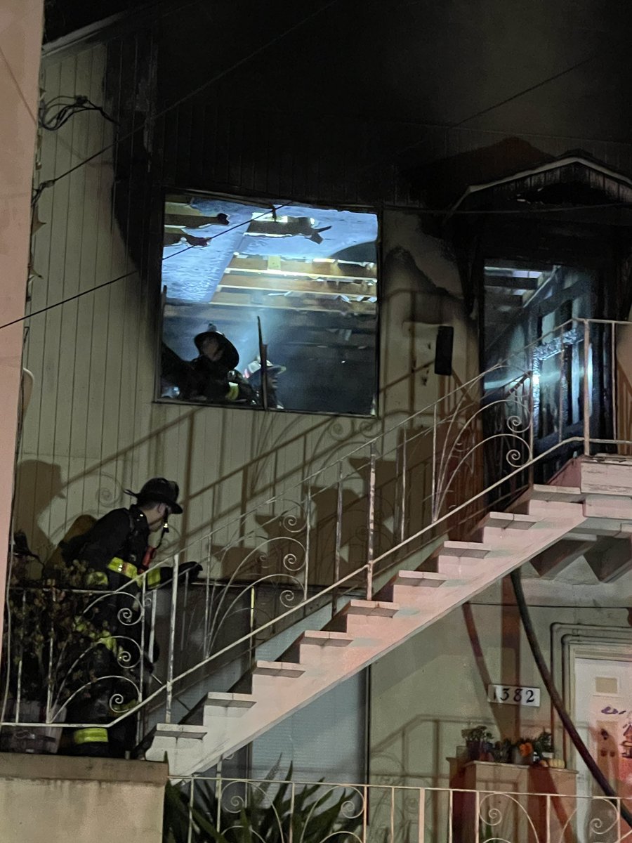 This 2-alarm fire with 70 yousffd firefighters on the scene is now contained. This fire was dispatched at 2:30 a.m. Crews arrived on the scene and observed fire from the second floor of a three-story home.