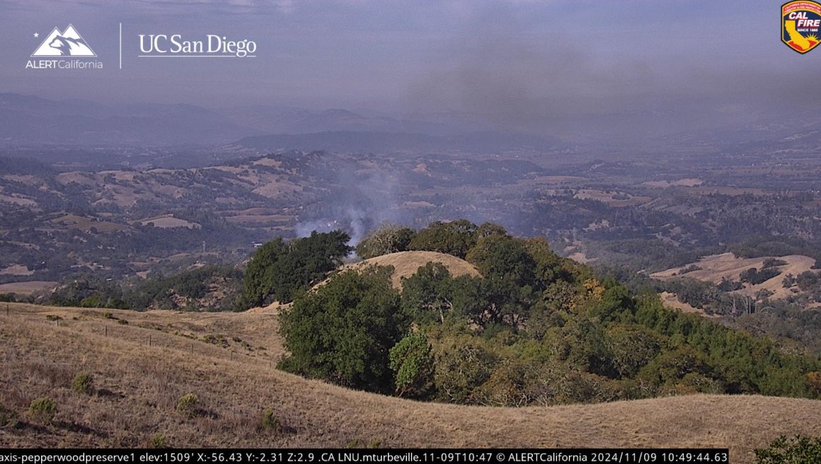 Ignitions for the prescribed burn at the Pepperwood Preserve are underway. Targeted treatment area Saturday is 37 acres.