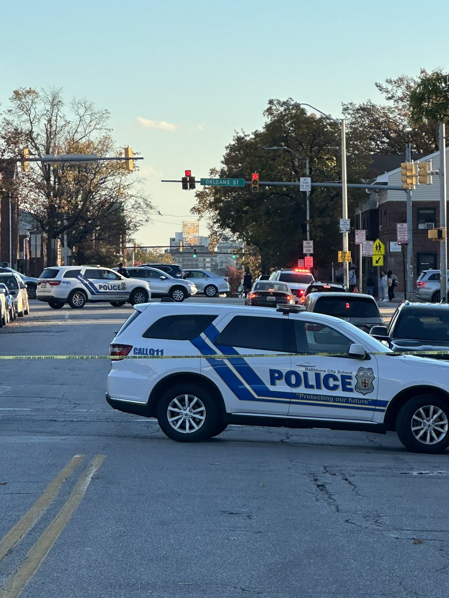 BPD Police Commissioner Richard Worley and PIO are on the scene of a shooting in the 500 block of North Caroline Street involving a juvenile male