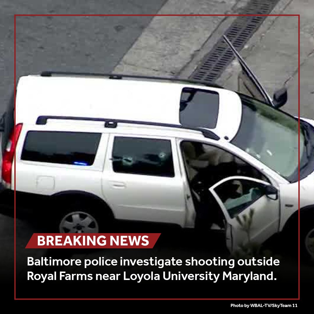 A man was shot outside a Royal Farms store near Loyola University Maryland in north Baltimore.