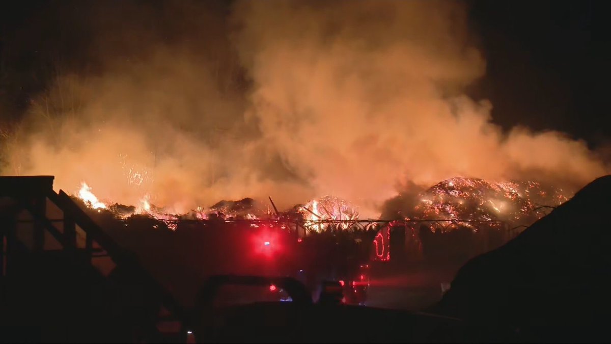 A massive brushfire overnight in Cranston near 295.