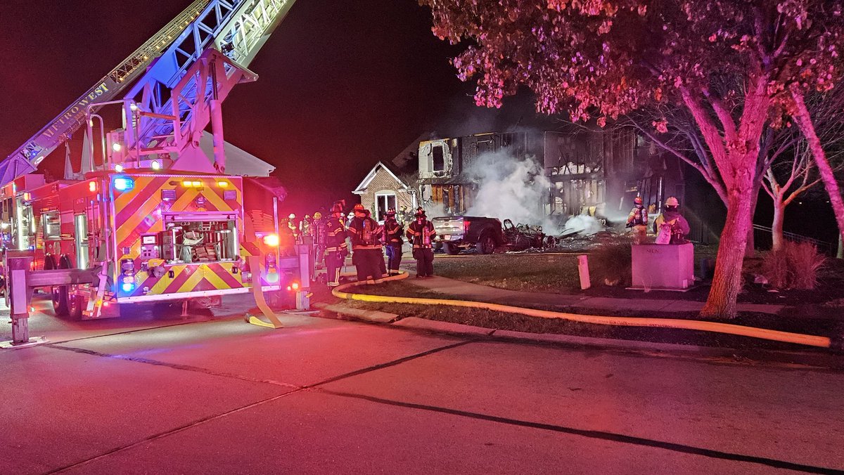 Firefighters from Eureka and several surrounding departments on the scene of a fully involved house fire in the 600 block of Grand View Ridge Court. Police on scene say house was occupied but residents evacuated safely