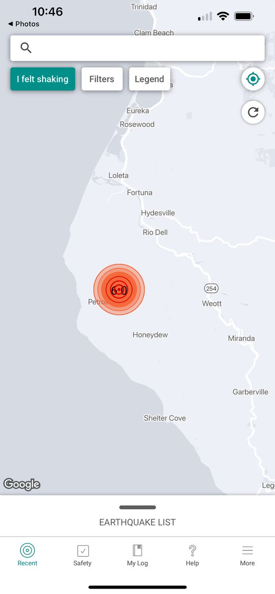 6.0 earthquake reported in Humboldt County. Phones as far south as Sacramento getting the alert to stop, cover, hold on