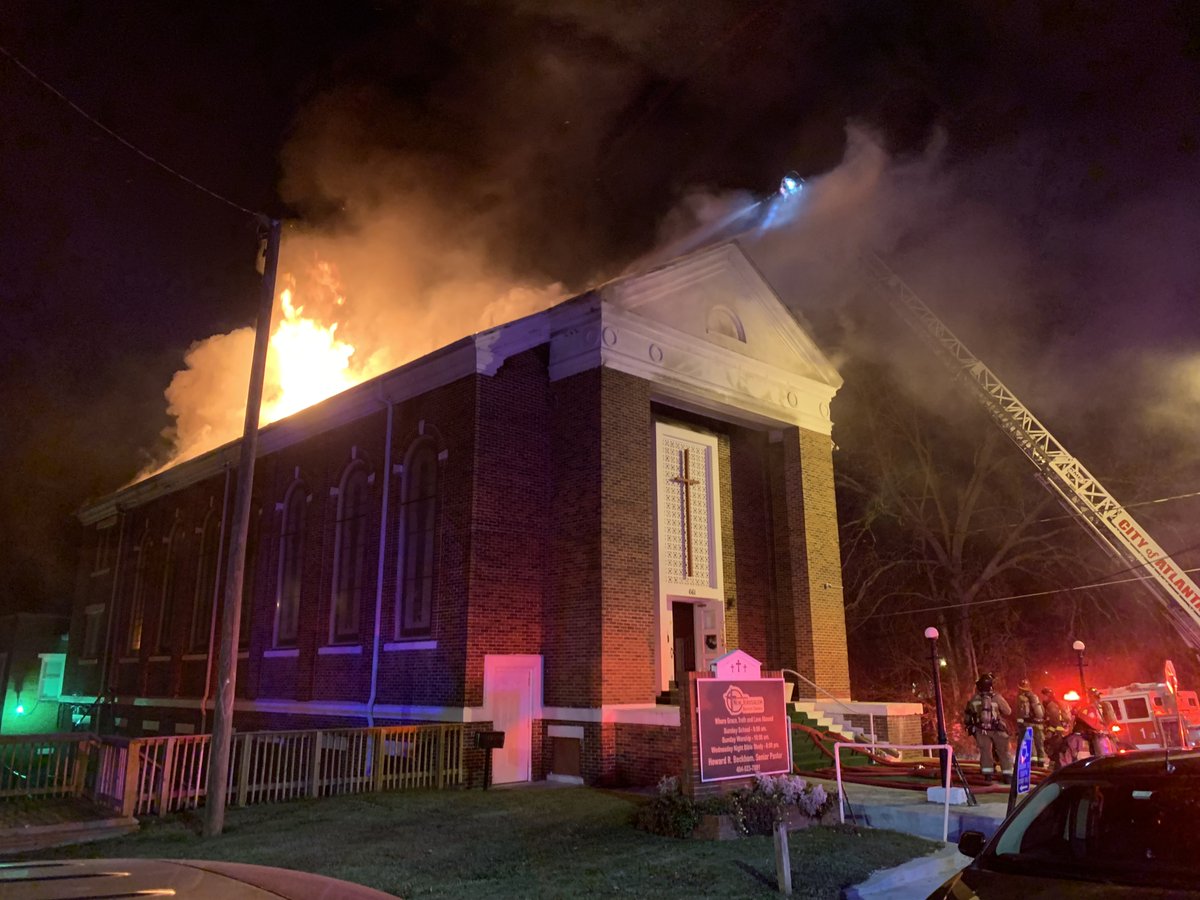 A church caught on fire in southwest Atlanta overnight, causing a partial roof collapse