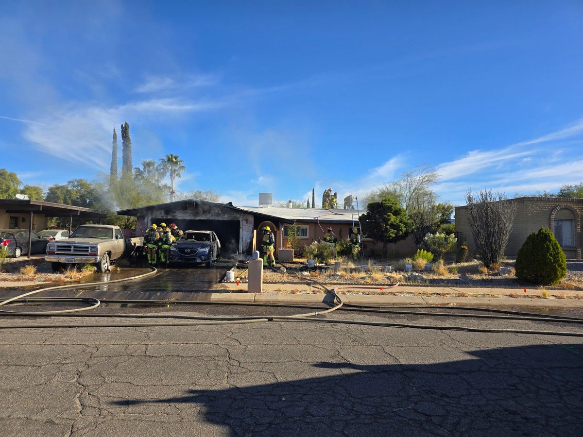 The Tucson Fire Department was dispatched to a  single story house fire in the 3600 block of south Santee Avenue at 9:06 this morning.Engine 13 reported heavy smoke in the area upon arriving  six minutes later.