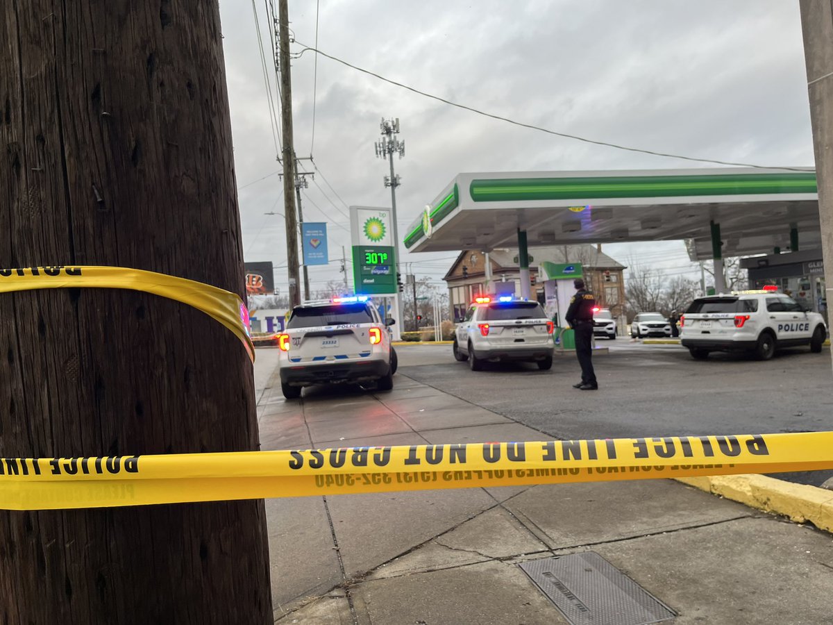 Cincinnati police tell two people were shot at this BP gas station in East Price Hill and the suspects took off with a stolen car, the suspects ditched the car and police took them into custody