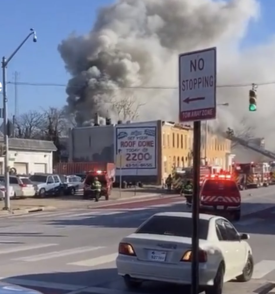 Baltimore  Firefighters are fighting a house fire in East Baltimore.