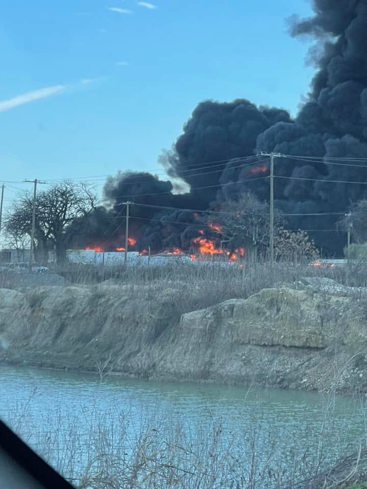 Large pallet fire in the 2900 block of Post Oak Road