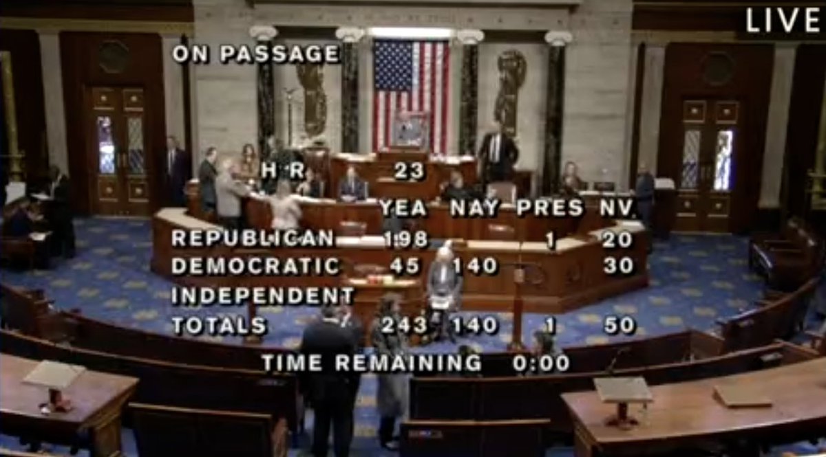 The US House has voted 243-140-1 to sanction anyone associated with the International Criminal Court's efforts to investigate, arrest, detain, or prosecute any protected person of the US and its allies — namely, Israel. 45 Democrats joined Republicans in voting for the bill