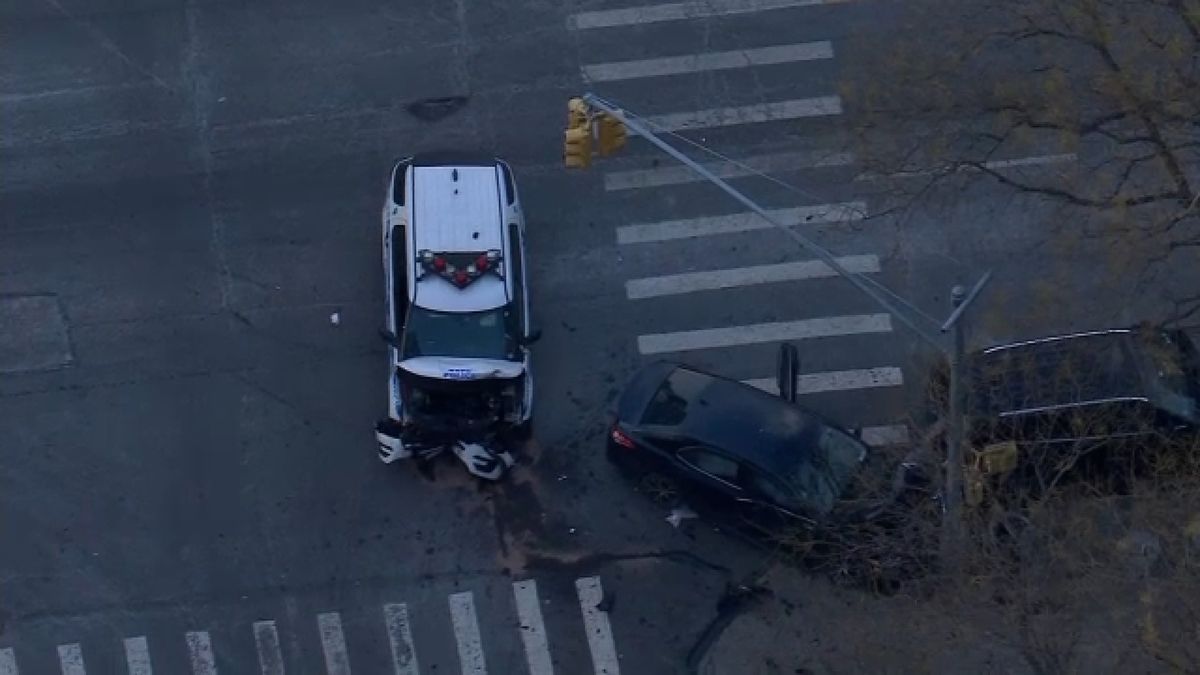 Officer, another driver injured after crash involving police cruiser in Harlem