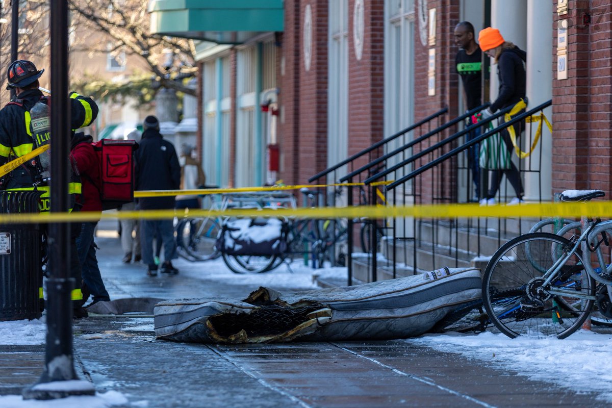 Cambridge Firefighters extinguished a mattress fire on the 4th floor of the Central Square YMCA on Mass Ave this afternoon