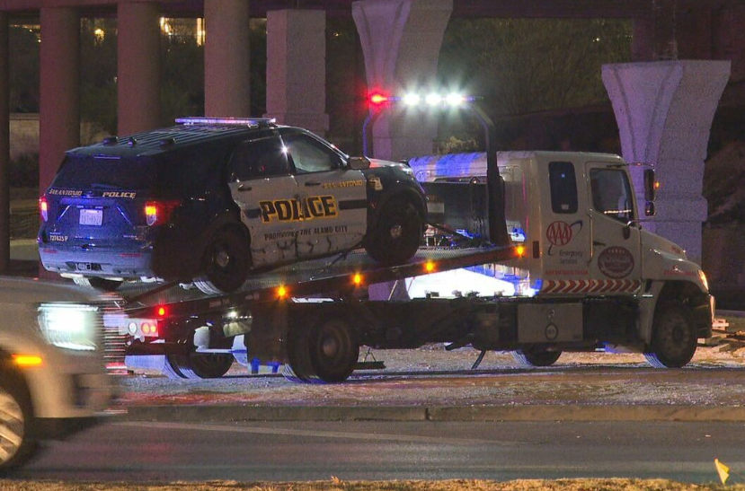 OFFICER HOSPITALIZED   An officer was taken to the hospital after his vehicle was struck by a pick-up truck at an intersection on Thursday night