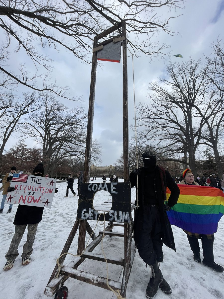 There’s a lot of focus on workers, immigration and Palestinian rights.  An anti-Trump protest is happening at Malcolm X Park. They’re rallying against several issues including what they’re calling Trump’s billionaire agenda. A mock guillotine also just showed up. The plan is for them to march down 16th