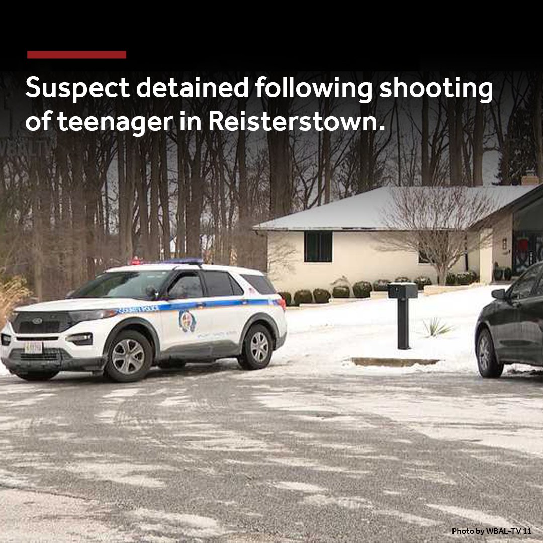 Teen shot: Baltimore County police detained a suspect following the shooting of a teenager Tuesday afternoon in Reisterstown