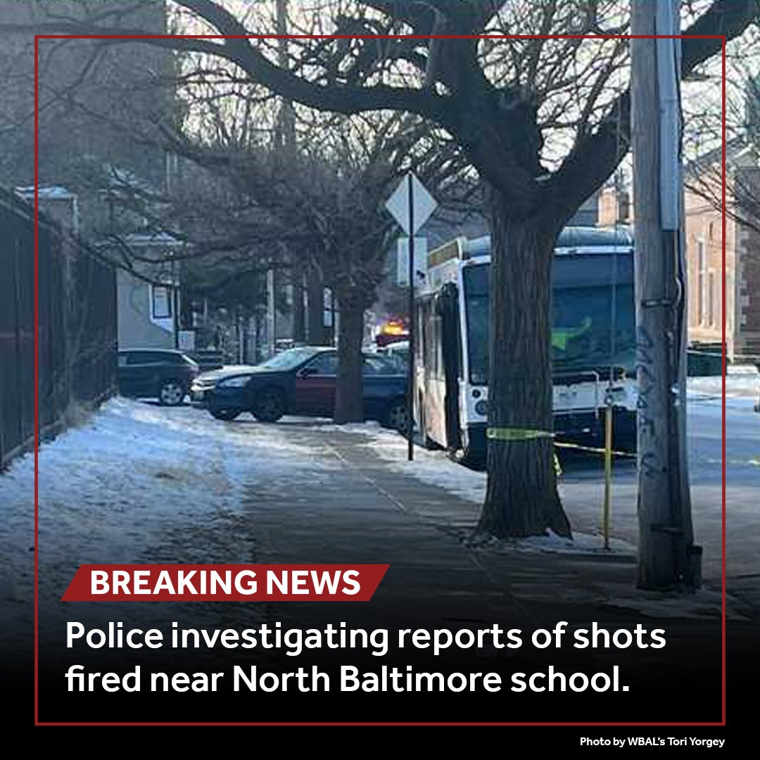 Shots were fired near a North Baltimore school Wednesday afternoon, according to district and police officials.