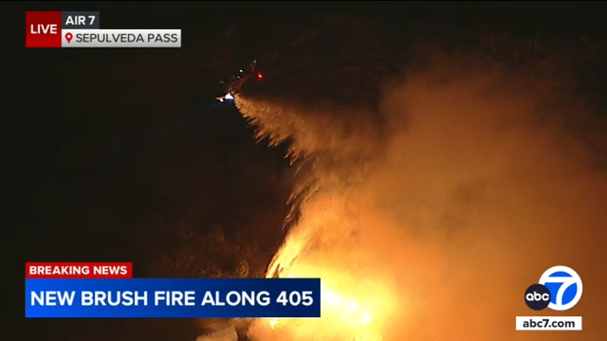 Evacuation warning lifted as crews stop forward progress of 40-acre brush fire in Sepulveda Pass