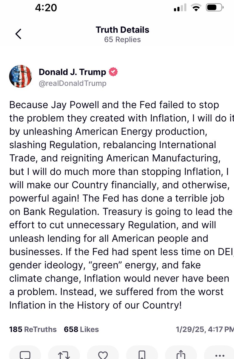 Trump criticizes Jerome Powell and the Fed on inflation, bank regulation, climate change, etc