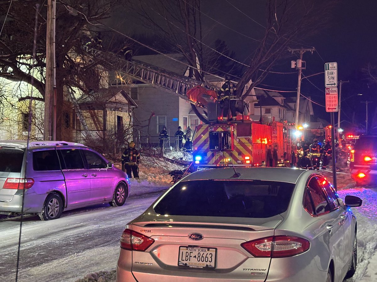 House fire on Bauman st, it is a vacant  boarded up home. No injuries, heavy damage to the home. Most likely will need to be demolished