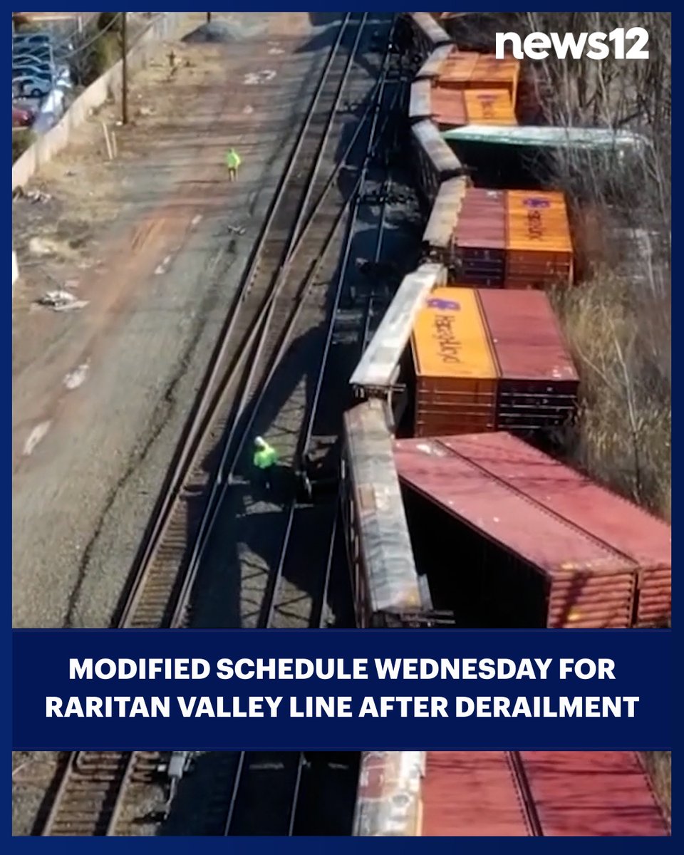 New Jersey Transit’s Raritan Valley Line will operate on a modified schedule on Wednesday following a Conrail train derailment Tuesday morning in Union Township