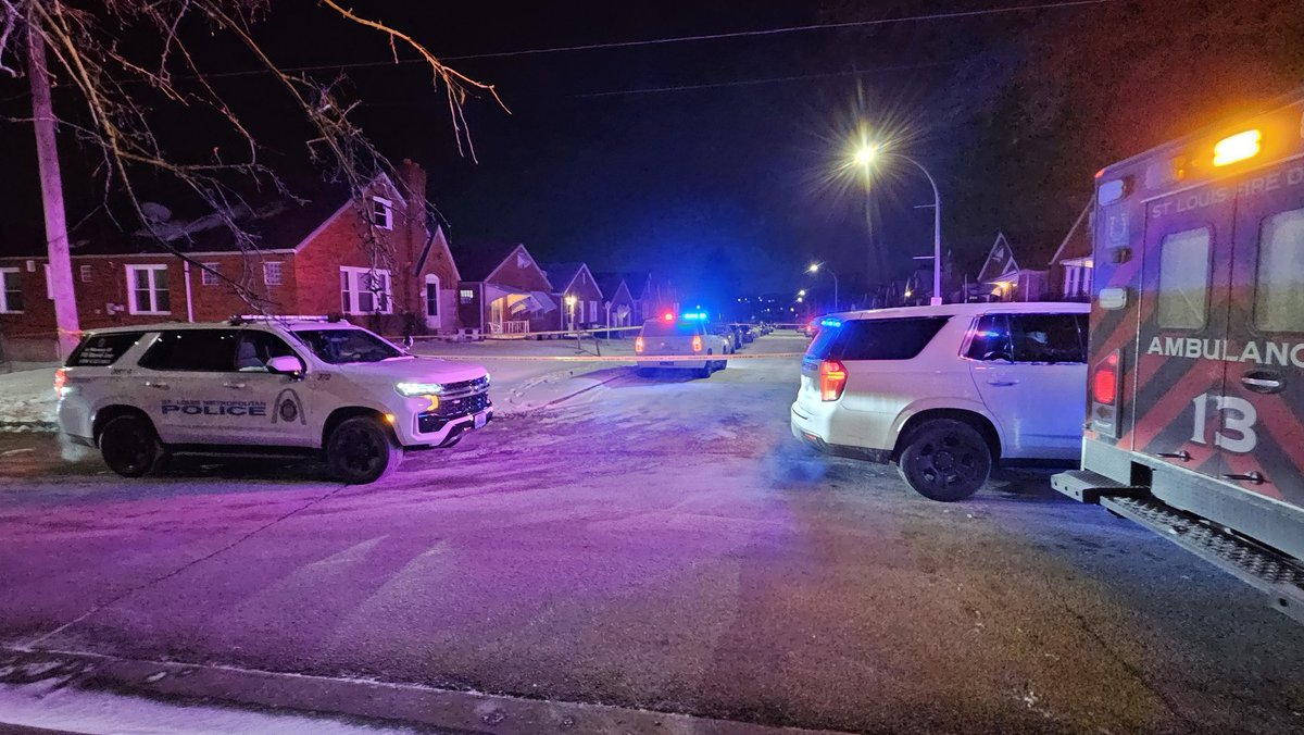 St. Louis police are investigating a homicide in the 5900 block of Drury Lane. Victim is a male, approximately 40 years of age. He was transported from the scene by a St. Louis FD medic unit but was later pronounced dead