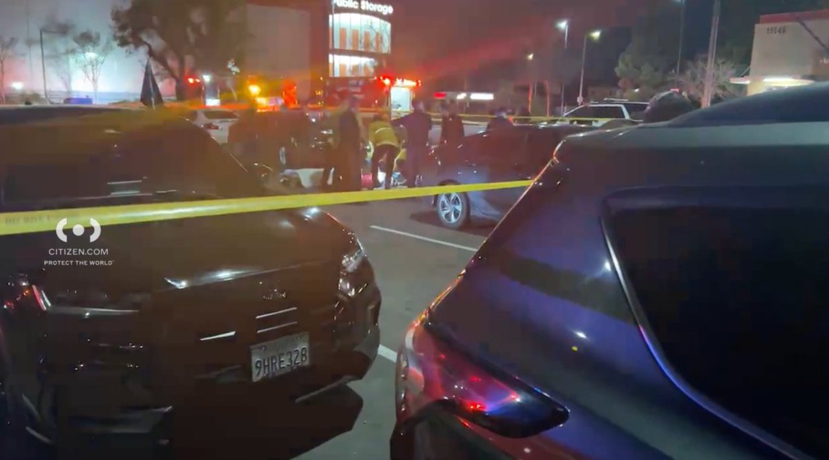 A man died after he was chased by a suspect, shot and then run over by a passing vehicle in the San Fernando Valley