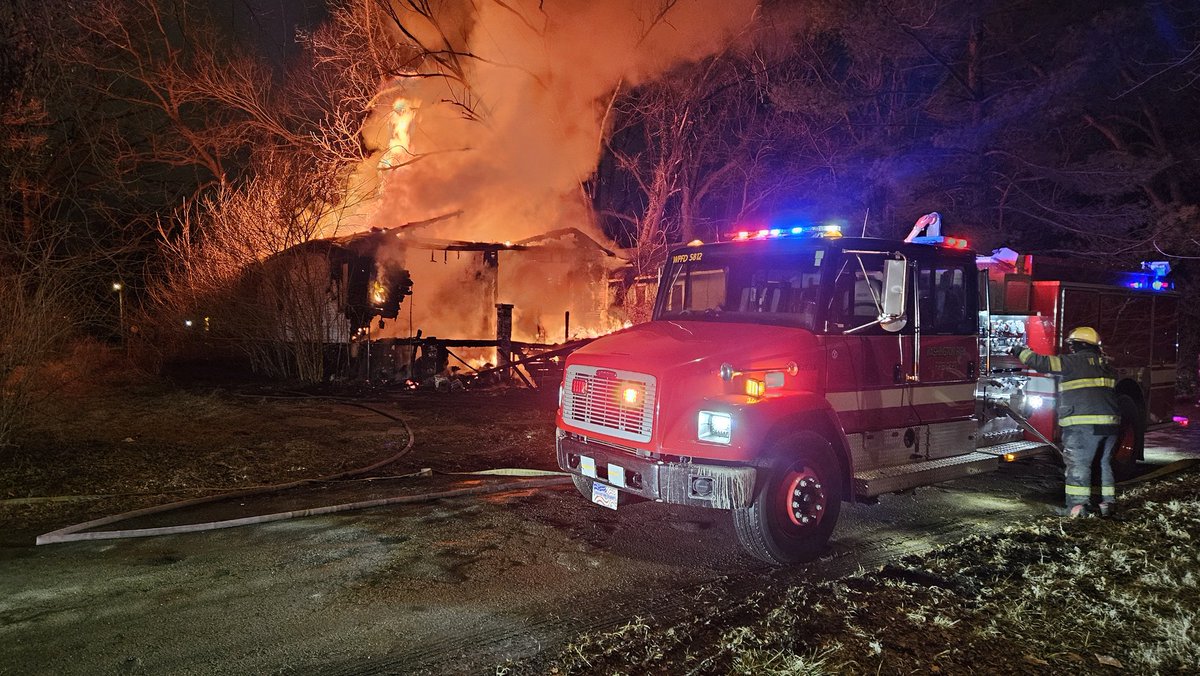 Washington Park firefighters on the scene of a fully involved house fire in the 1500 block of 46th St. House is believed to he vacant. No injuries reported