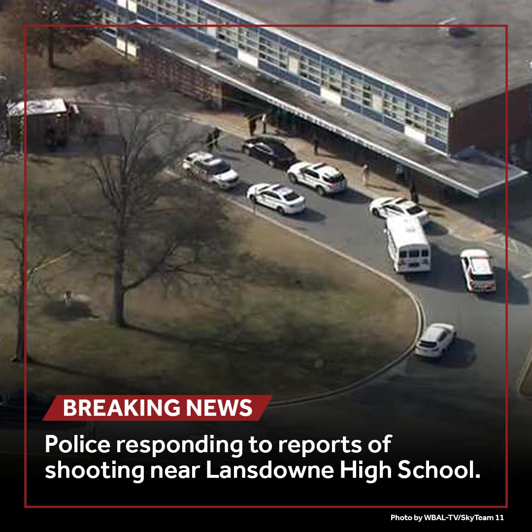 Baltimore County police are responding to reports of a shooting near Lansdowne High School, officials said.