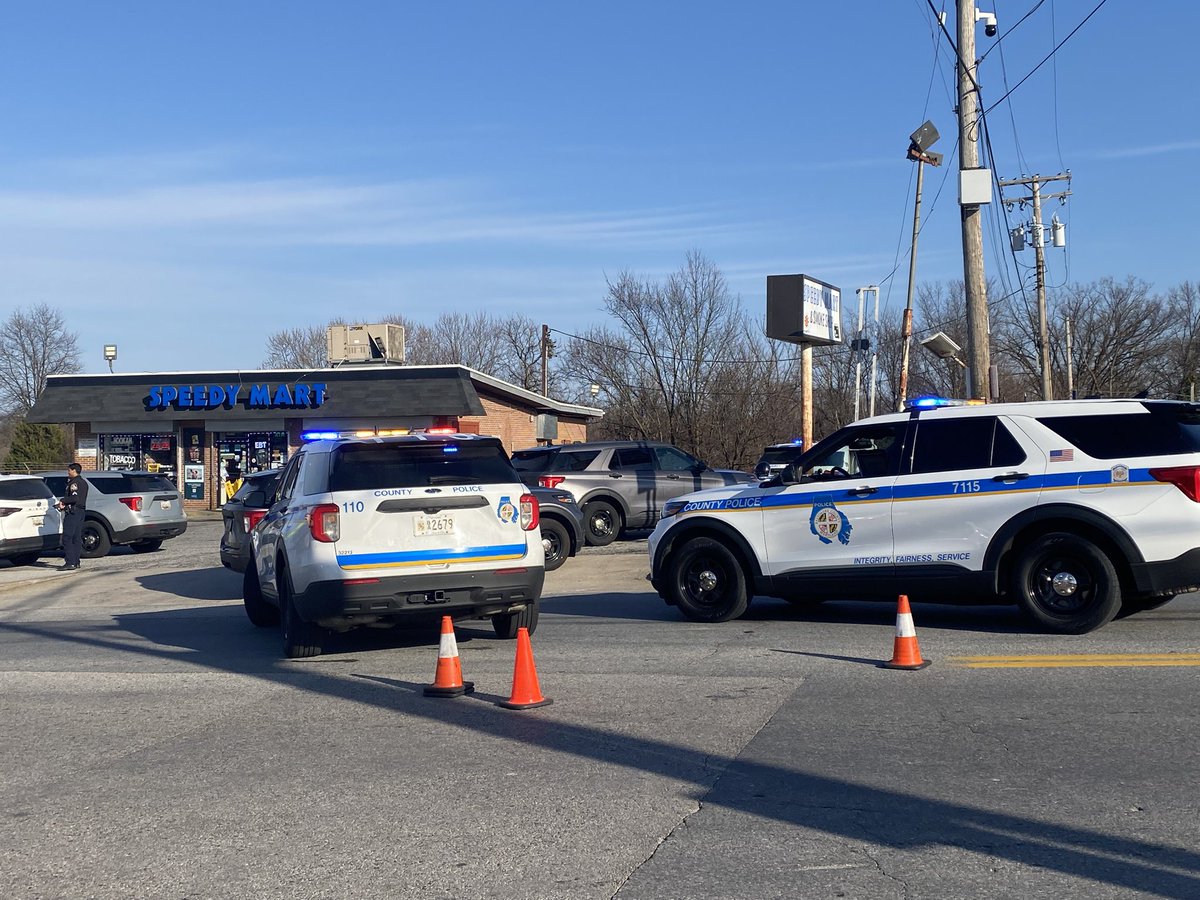 scene at Lansdowne High School. Police confirm a shooting outside.