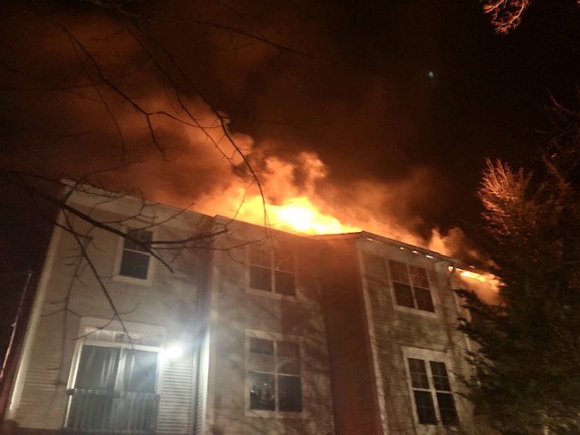 At least 7 townhomes have been affected after a large 2nd alarm fire on Cove Ledge Court in Montgomery Village. MCFRS were called out just before 4am for the blaze. No injuries have been reported, however several dozens of people have been displaced