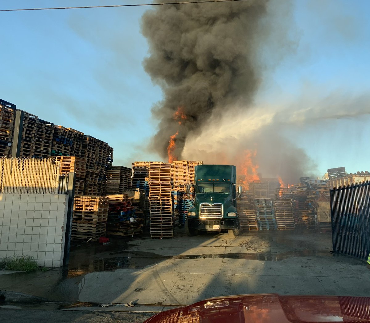 Progress made on both E-Street fires. Crews in overhaul mode at both pallet yard and office structure fire, which was unoccupied. Multiple street closures remain in effect. Individual investigators assigned to each fire