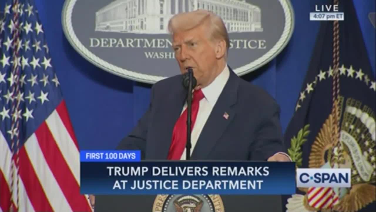 Trump declares at the DOJ that he believes CNN and MSNBC are ILLEGAL