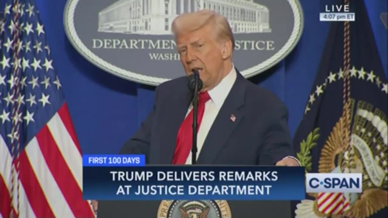 Trump declares at the DOJ that he believes CNN and MSNBC are ILLEGAL