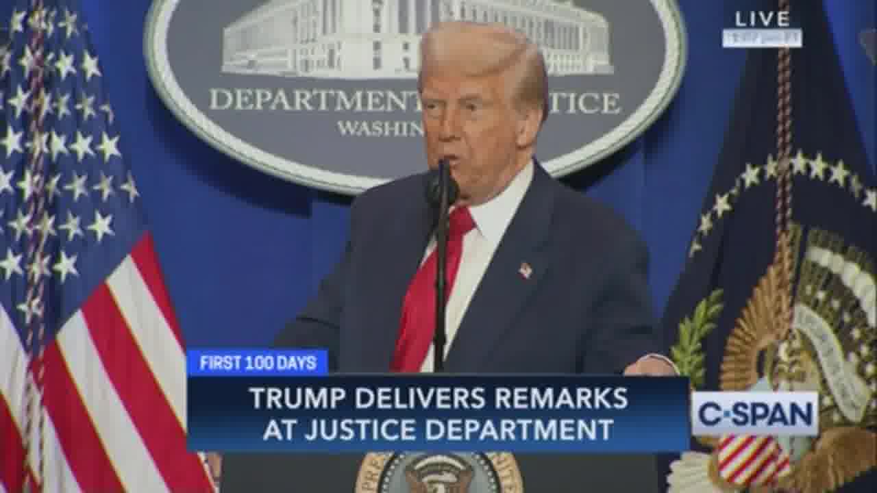 Trump declares at the DOJ that he believes CNN and MSNBC are ILLEGAL