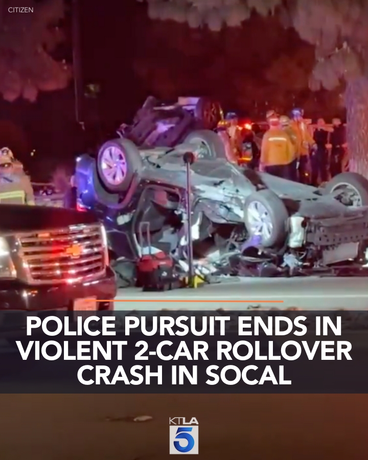 It is so far unclear what prompted the police pursuit, but at least five people were rushed to the hospital as a result of the crash, officials said.