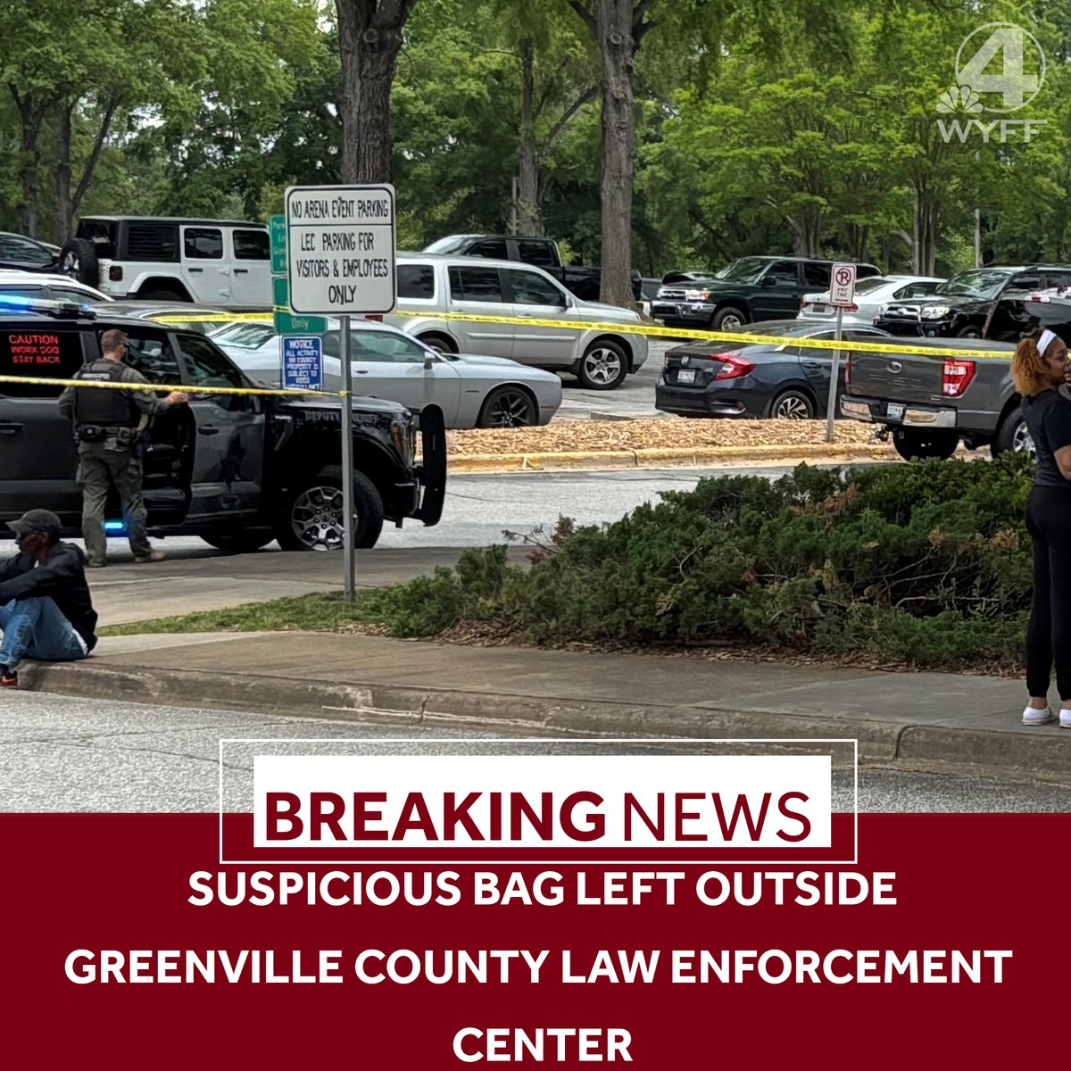 Deputies are investigating after a suspicious bag was discovered at the Greenville County Law Enforcement Center on Wednesday