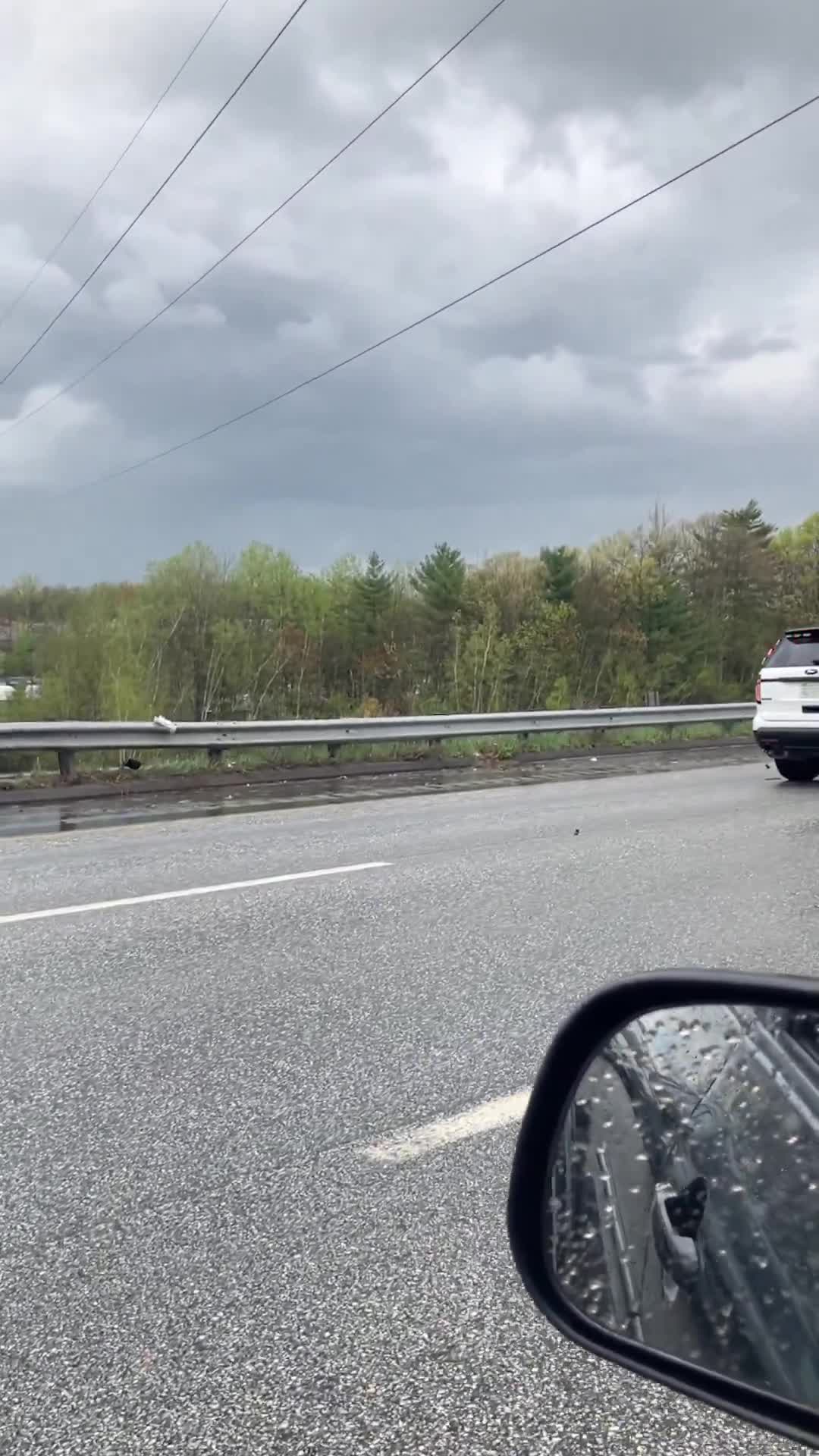 Road Accident at I-93 south bound at Hooksett NH. One person rushed to Manchester New Hampshire Hospital Saint Catherine's.