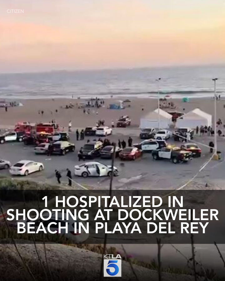 One person was hospitalized after shots were fired at Dockweiler Beach in Playa del Rey. Officers arriving at the scene found the victim, identified only as a 40-year-old man